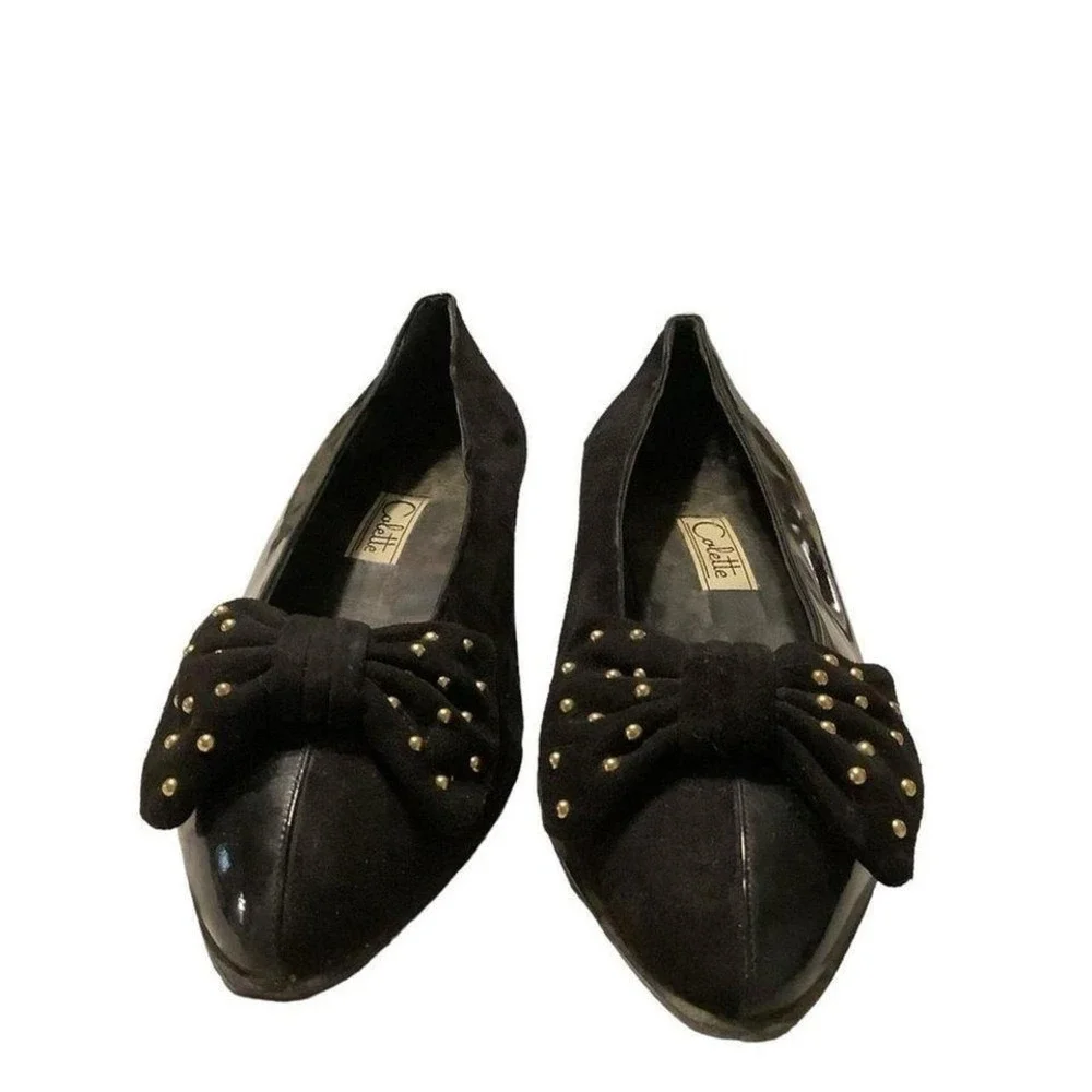 Colette‎ black bow flats size 39 US 9